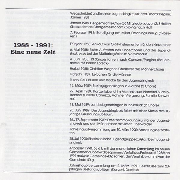Oswald-Milser-Chor: Chronik bis 1991