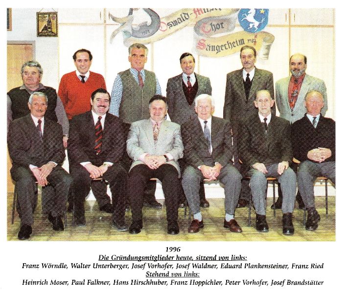Gründungsmitglieder Oswald-Milser-Chor 1996