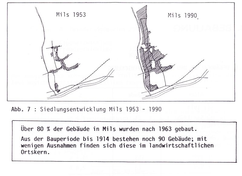 Siedlungsentwicklung 1953 - 1990