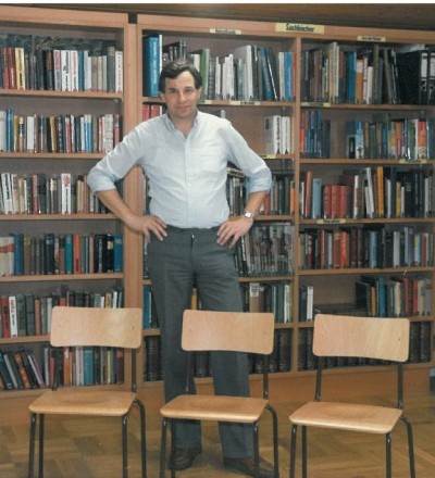 Karl Wendlinger in der alten Bibliothek